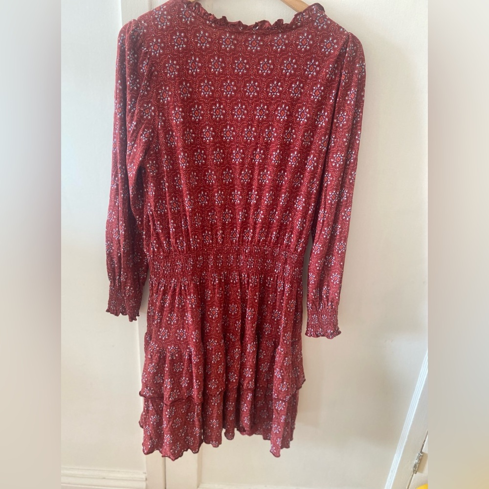 Red Fat Face Mini Ruffle Dress Size 8 - Picture 6 of 8